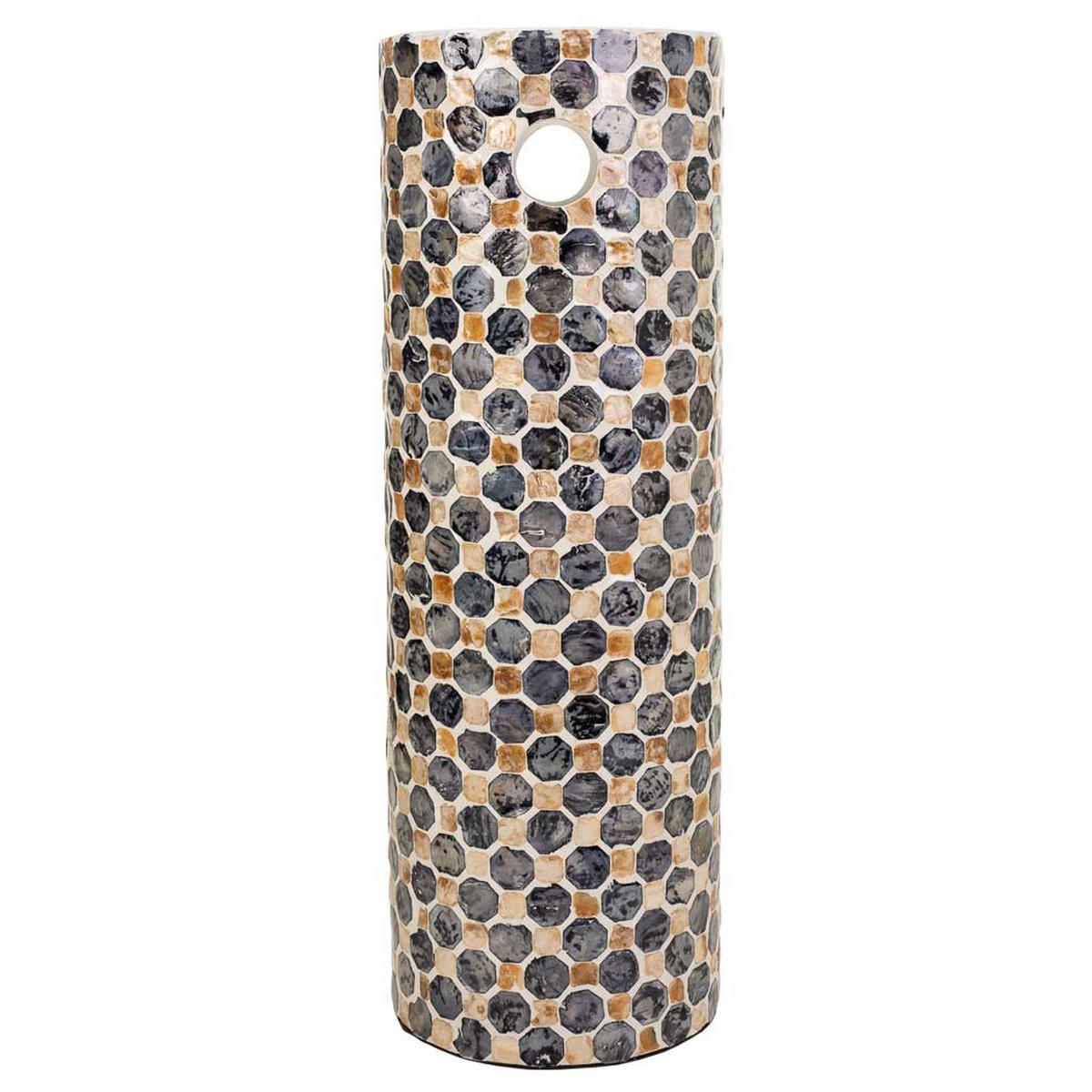 SCHIRMSTÄNDER aus Capiz, 20x57cm - Grau, Holzwerkstoff (20/57/20cm) - Wanderlust