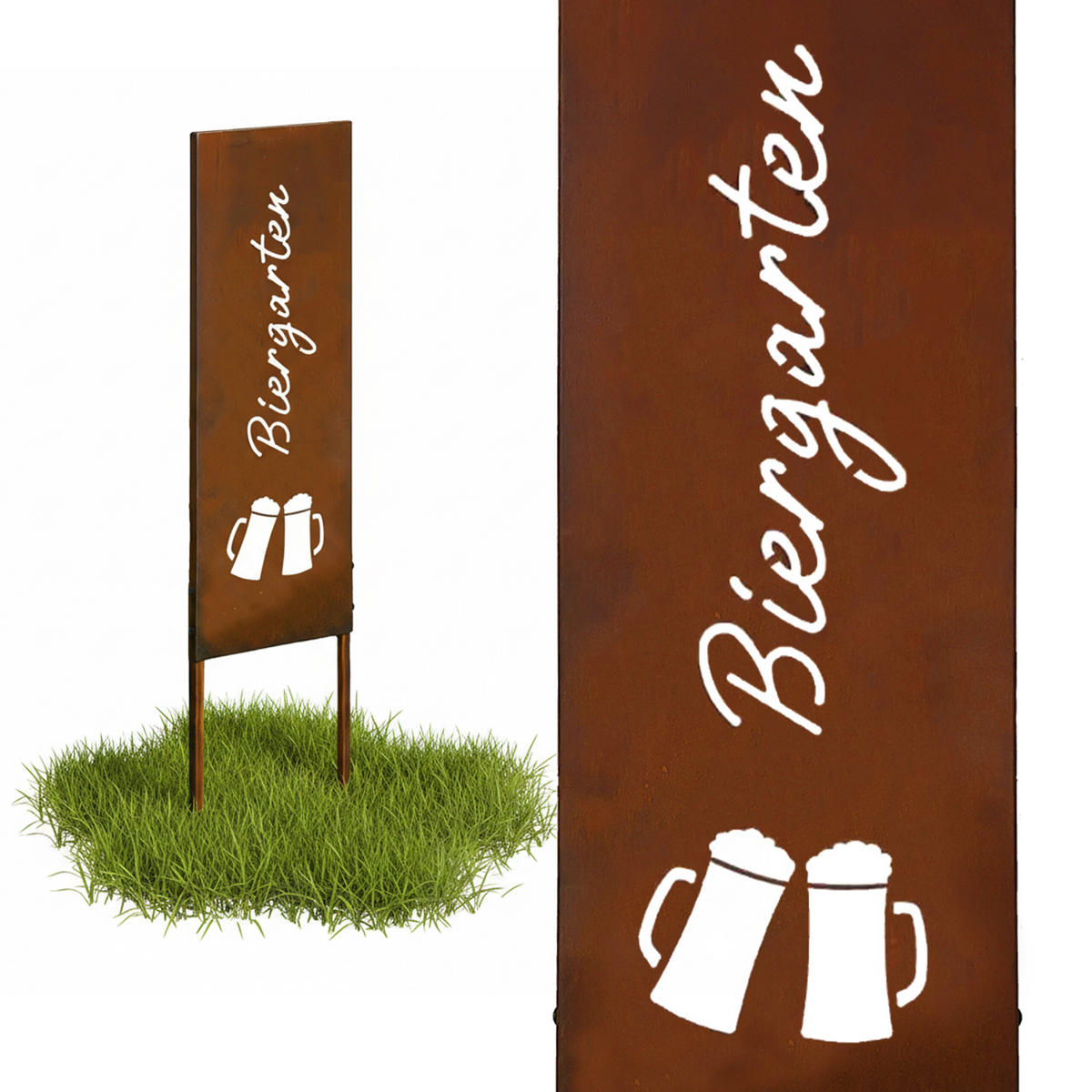 EDELROST-GARTENDEKO - Braun, Metall (1.5cm) - Relaxdays