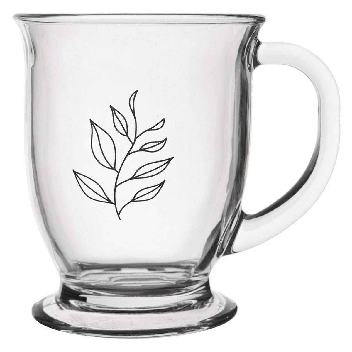 GLASBECHER BLATT, Glas, klar, 450 ml - Transparent, Glas (0.45L) - Orion 