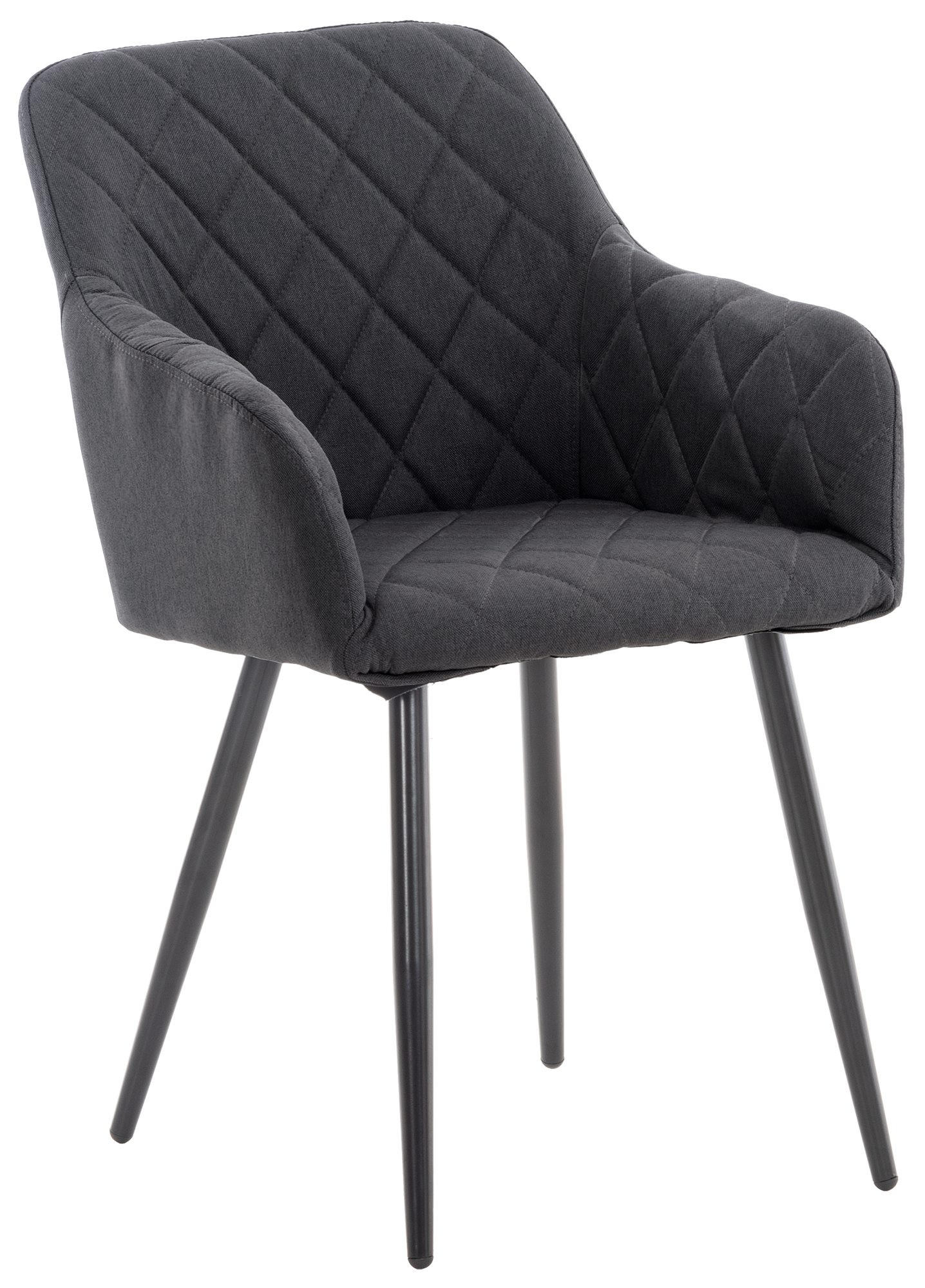 ARMLEHNENSTUHL Stoff schwarz - Schwarz, Textil/Metall (47/84/44cm) - CLP