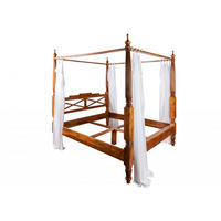 HIMMELBETT Akazie 180x200x224 honig lackiert OXFORD #0246 - Braun, Holz (180/200cm) - Massivmoebel24