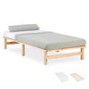HOLZBETT mit Matratze 90/200 cm natur - Braun, Holz (90/200cm) - Homestyle4u