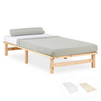 HOLZBETT mit Matratze 90/200 cm natur - Braun, Holz (90/200cm) - Homestyle4u