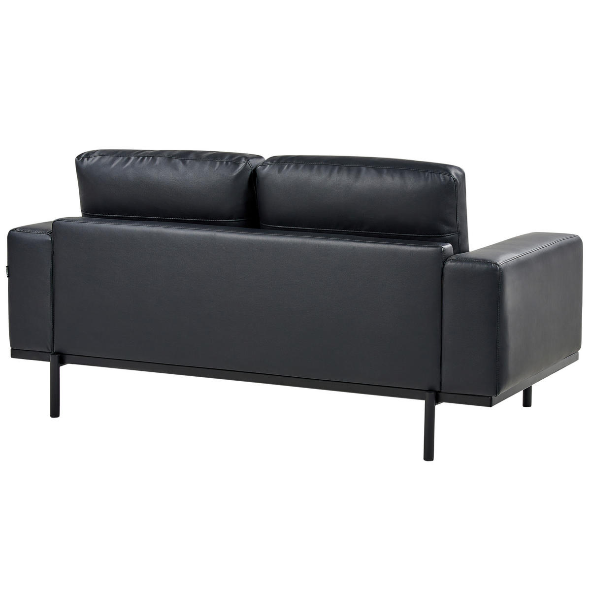 2-SITZER-SOFA Kunstleder schwarz Sovik - Schwarz, Kunststoff/Textil (156/72/87cm) - Beliani