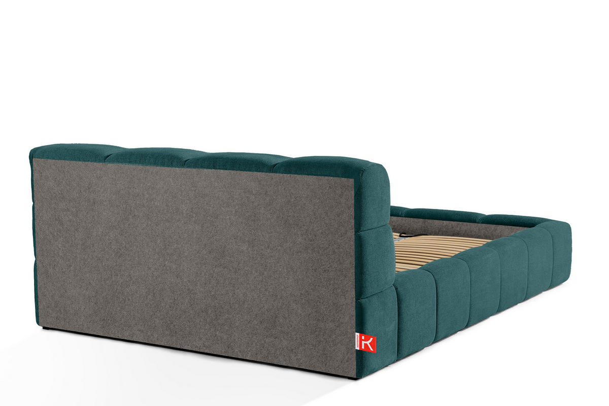 POLSTERBETT AERI 140/160/180/200 mit Rahmen und Bettkasten, blau - Blau, Holz/Holzwerkstoff (140/200cm) - KONSIMO®