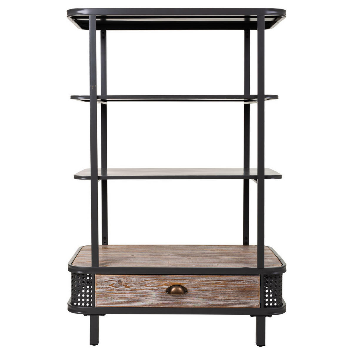 REGAL aus Metall und Holz, Grau, 80x40x121 - Grau, Metall (80/121/40cm) - Wanderlust