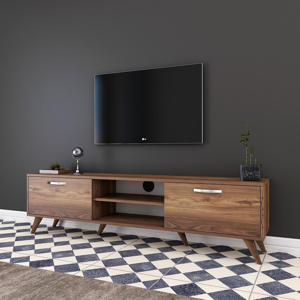 TV-MÖBEL atik Braun - Braun, Holz (35/48/180cm) - Habitat Garten