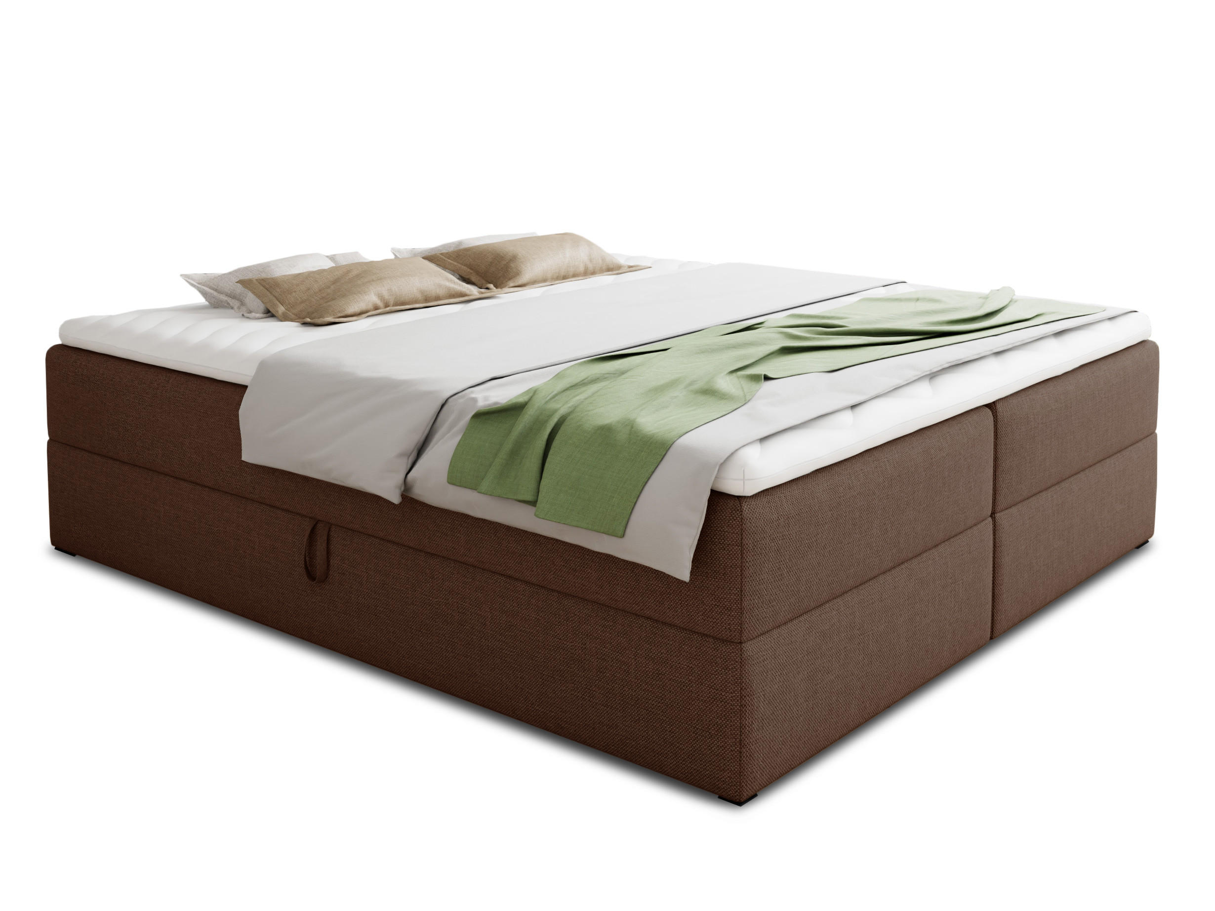 BOXBETT Base - 160x200 - braun (Inari 24, Webstoff) - Schwarz/Braun, Holz/Holzwerkstoff (160/200cm) - Sofnet