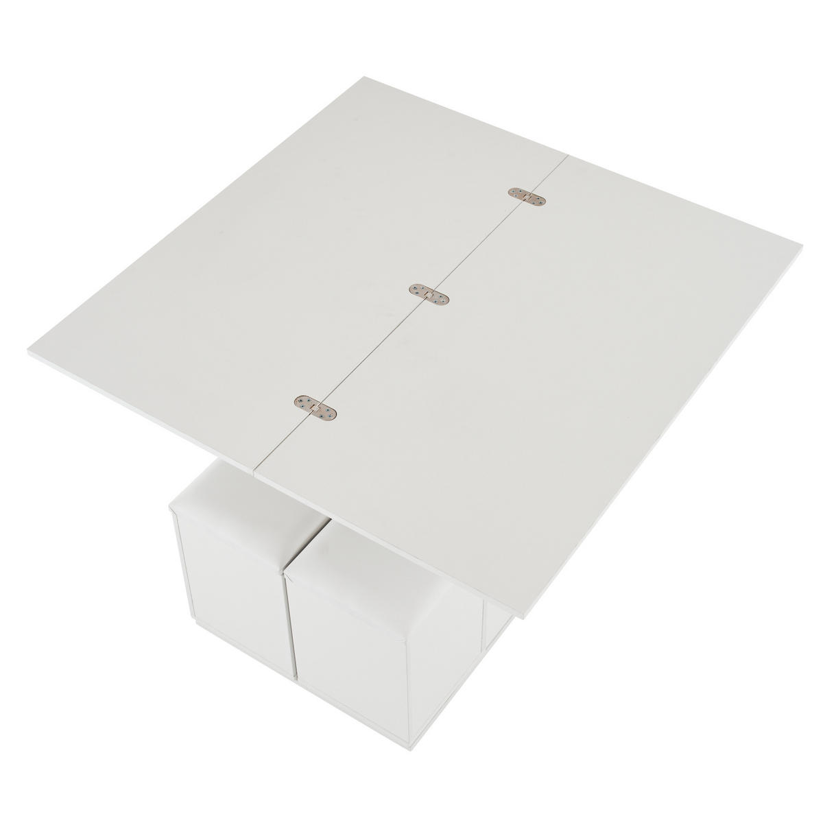 KLUBSKA miza, 100/100/63,5 cm bela, nastavljiva po višini s prostorom za shranjevanje - bela, leseni material (100/50/48cm) - BEAOK