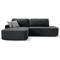ECKSCHLAFSOFA Gavi graphit velours links - Graphitfarben, Textil (269/171cm) - Beautysofa