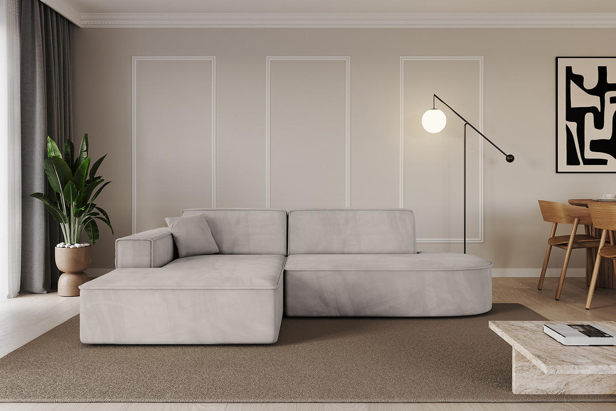 ECKSOFA Ottomane Links IREA-L1-v4 - 234x171x79 cm Hellbraun - Hellbraun, Holzwerkstoff/Textil (234/171cm) - ALTDECOR