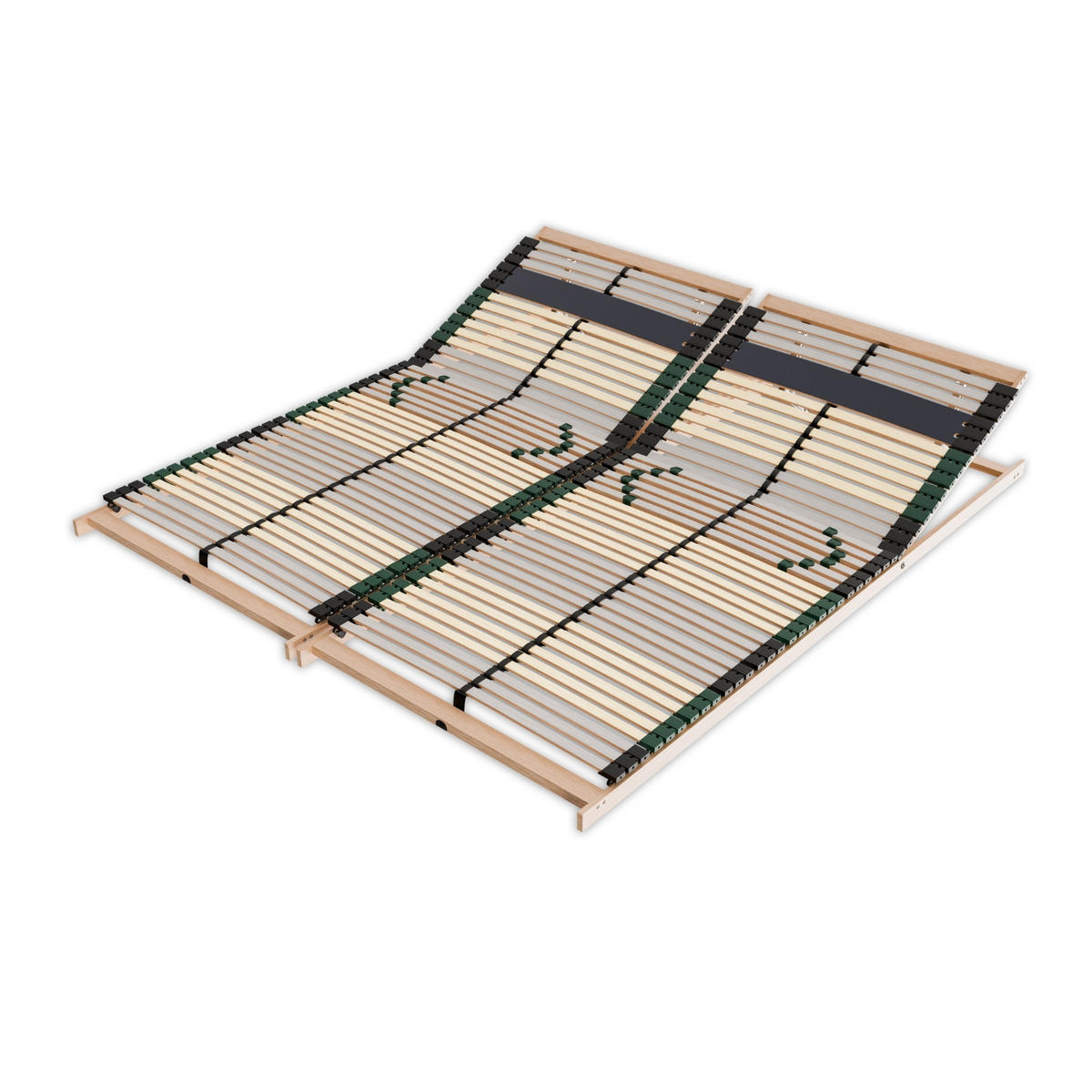 LATTENROST SET Rock Solid 180x200 cm (2x 90x200) bis 200Kg belastbar, 7 Zonen - Braun, Holz (180/200cm) - Sleepneo