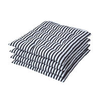STUHLKISSEN 4er-Set, 40/40/5 cm schwarz-weiß gestreift - Schwarz, Textil (40/40/5cm) - Homescapes
