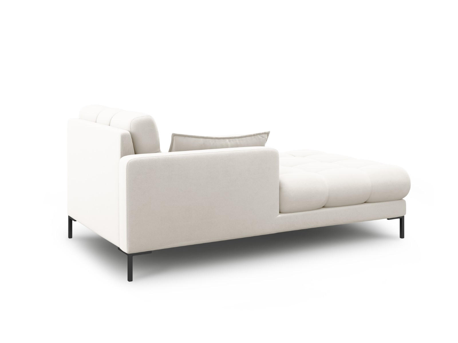 CHAISELONGUE links Mamaia aus strukturiertem Stoff leichtes beige - Creme, Textil (102/75/185cm) - Micadoni