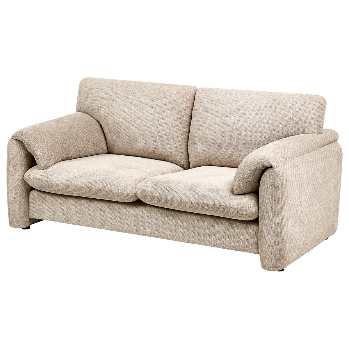 2-SITZER-SOFA Stoff Taupe Geta - Taupe, Textil (175/77/88cm) - Beliani