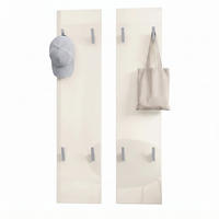 GARDEROBENPANEEL Wandpaneel Creme Hochglanz - Creme, Holzwerkstoff (120/28/2cm) - Vladon