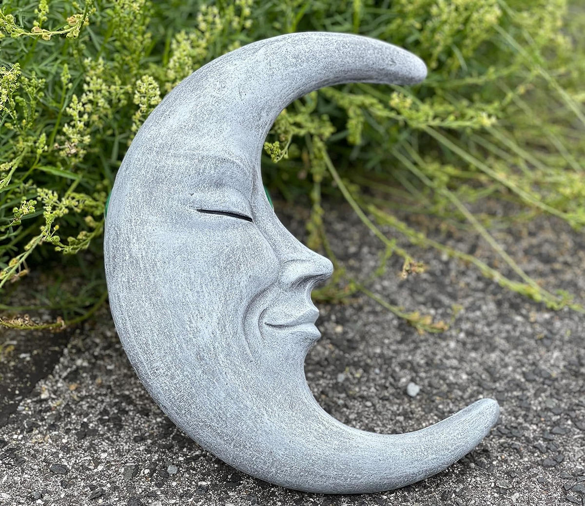 STEINFIGUR Wandrelief Mond La Luna frostfest massiver Steinguss - Grau, Stein (25/2/31cm) - stoneandstyle