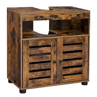 WASCHBECKENUNTERSCHRANK Holzoptik Metall Dunkelbraun Schwarz 60x30x63 cm - Dunkelbraun/Schwarz, Holzwerkstoff/Metall (60/63/30cm) - Begryf