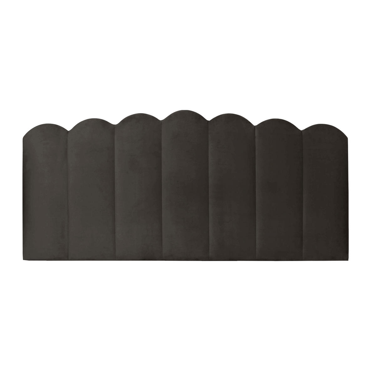 KOPFTEIL aus Erdfarbenes Samt 160/74/3 cm SHELL - Graubraun, Textil (160/74/3cm) - RNT By Really Nice Things