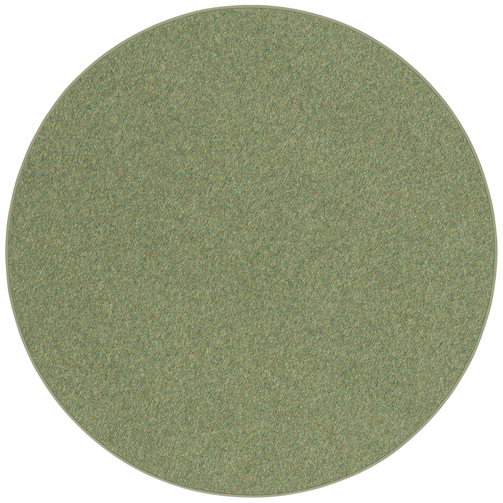 SCHLINGEN TEPPICH ALMA MELIERT RUND - Grün, Textil (200/200cm) - Snapstyle