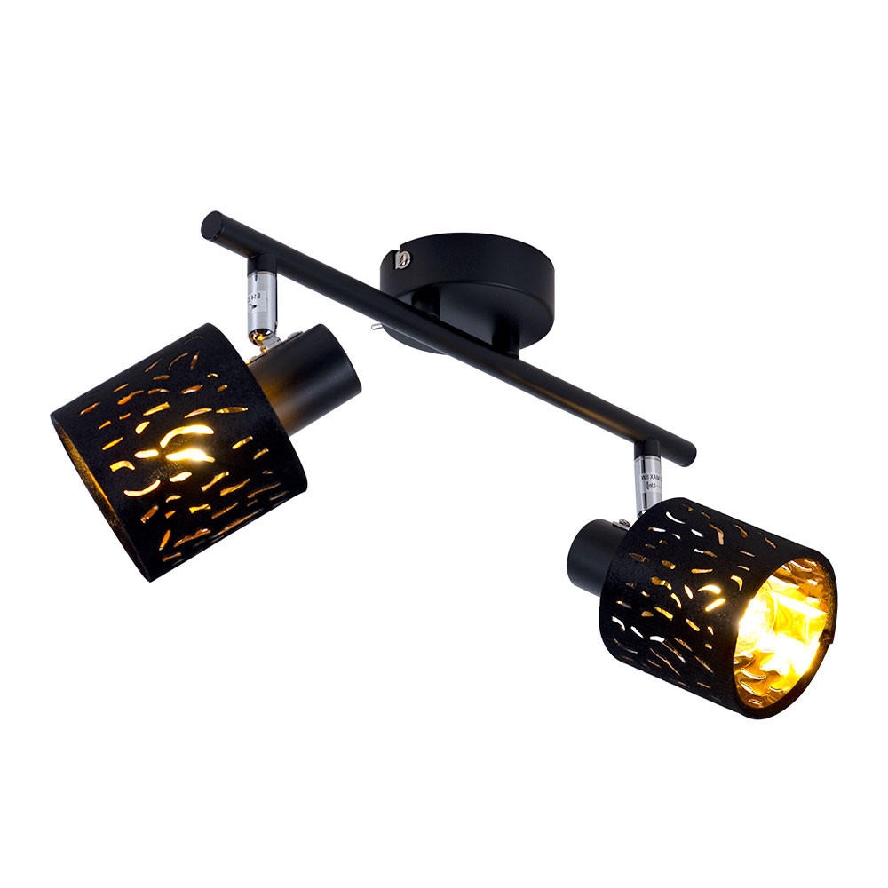 DECKENLEUCHTE Metall Schwarz Gold - Schwarz, Metall (32/14/15cm) - Globo Lighting