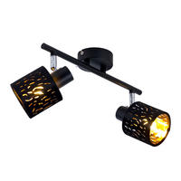 DECKENLEUCHTE Metall Schwarz Gold - Schwarz, Metall (32/14/15cm) - Globo Lighting