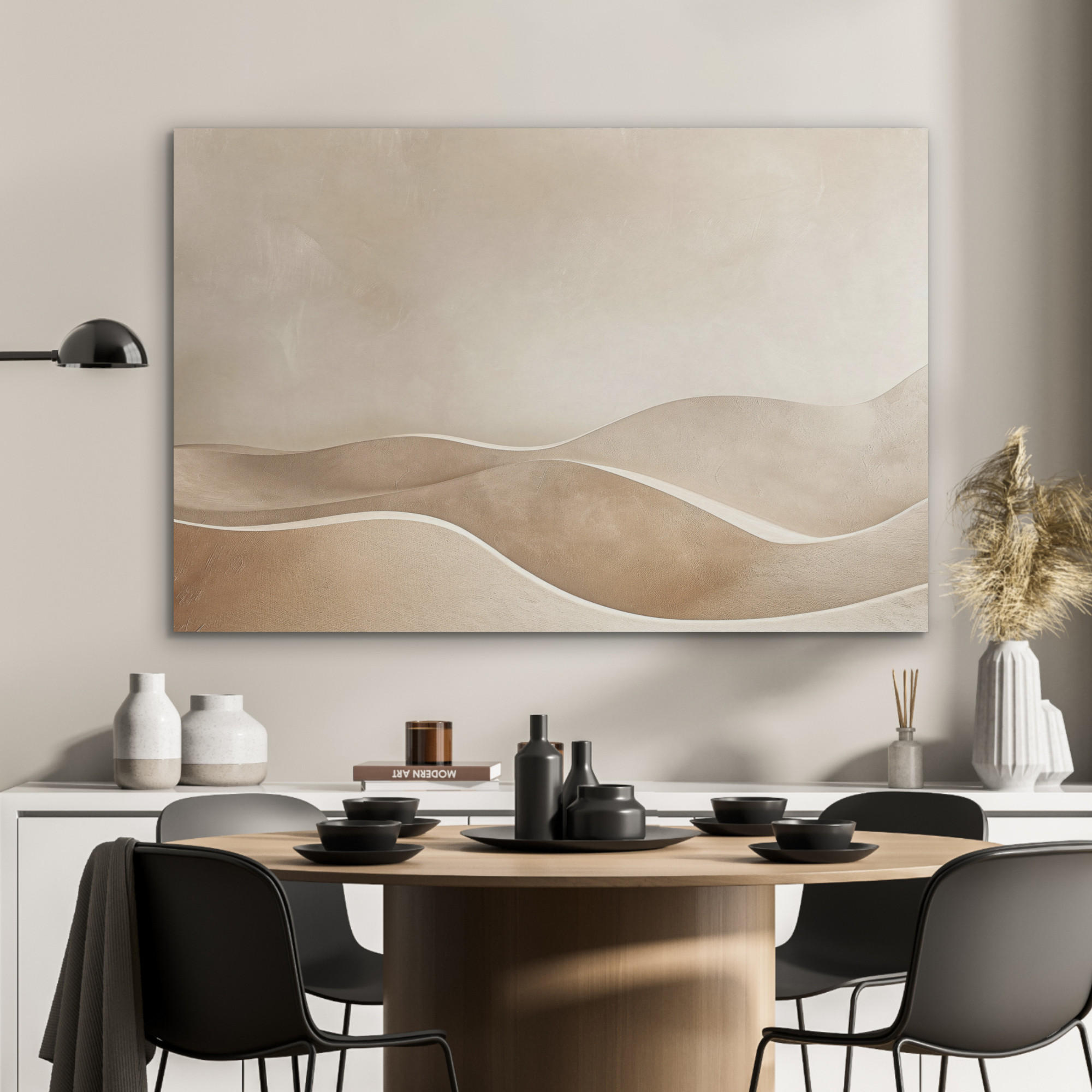 AKUSTIKPANEEL Beige - Natur - Abstrakt - Modern 100x70 cm - Beige, Textil (100/0.9/70cm) - MuchoWow