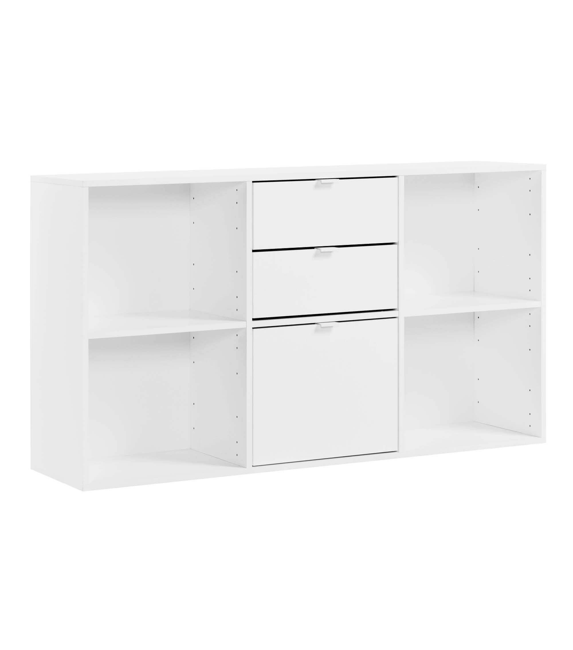 AKTENREGAL Der Verstauer - Weiß, Holzwerkstoff (132/75/35cm) - Mokebo