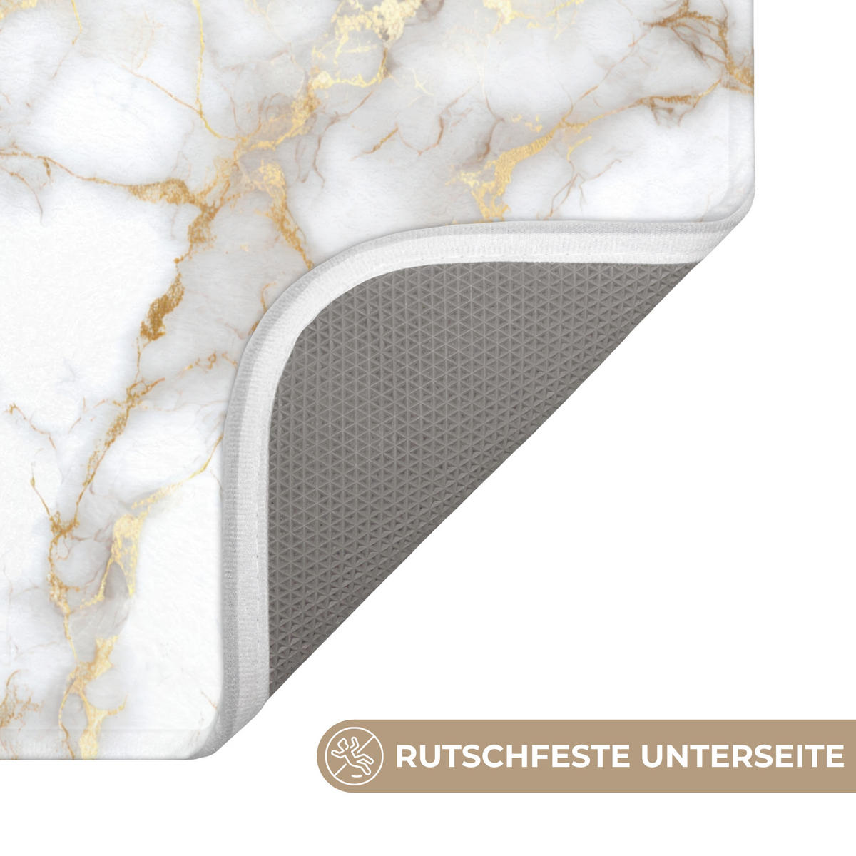 WC PŘEDLOŽKA Zlaté žilky - Mramor - Bílý 50x80 cm - bílá, textil/plast (50/1cm) - OnlyWow