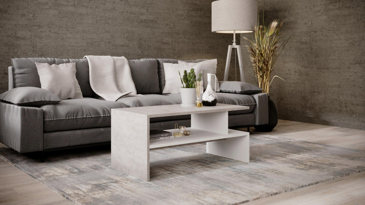 COUCHTISCH Jula_SK 50/45/93 - Weiß/Grau, Holzwerkstoff (93/50/45cm) - RAUMHIRSCH FURNITURE