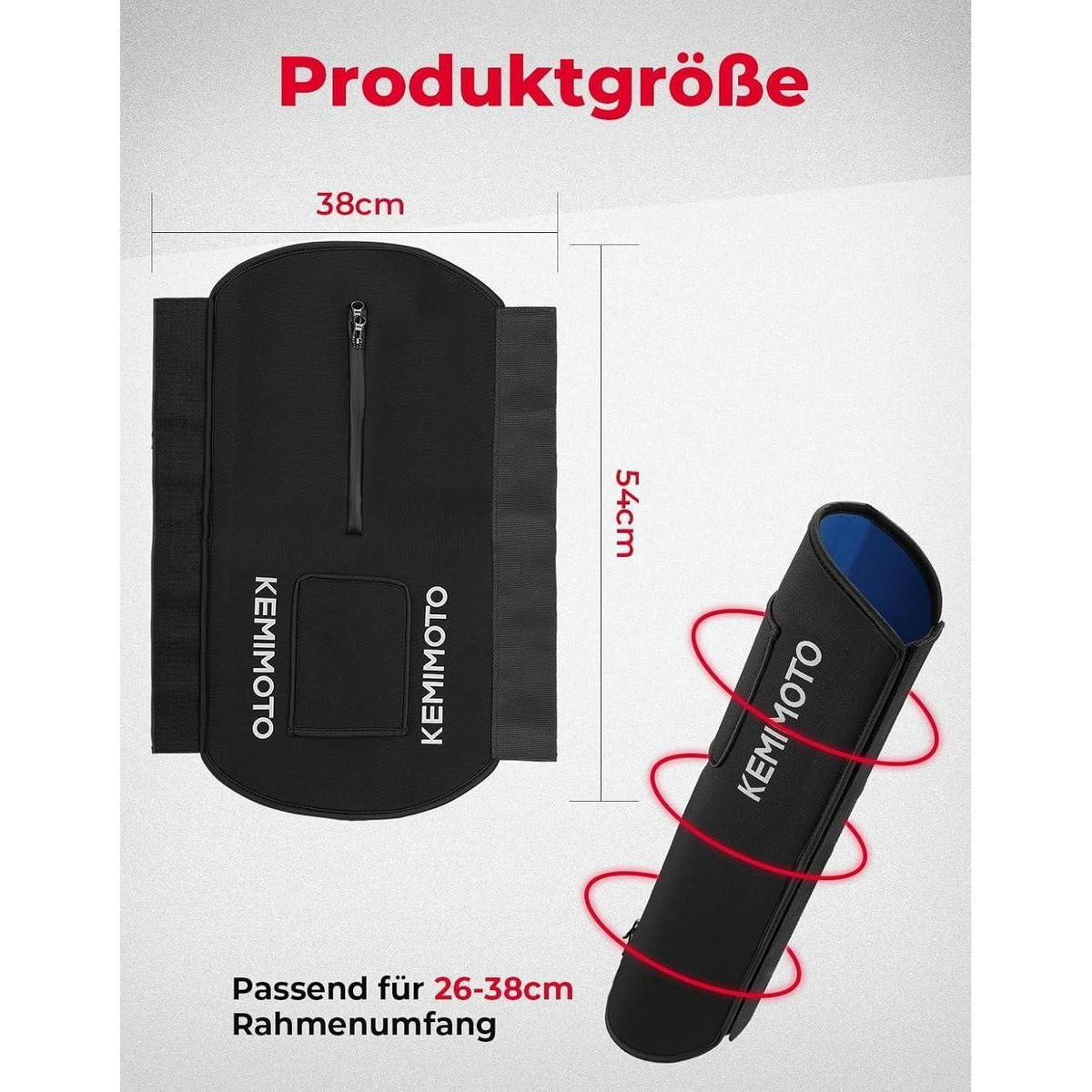 SCHUTZHÜLLE E-Bike Akku 26-38cm Umfang Neopren Schwarz - Schwarz, Textil (33/1.5/53cm)