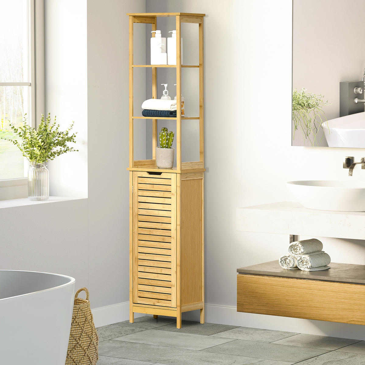 MEHRZWECKSCHRANK Naturfarben 30.0/34.0/173.0 cm - Naturfarben, Holz (34/173/30cm)