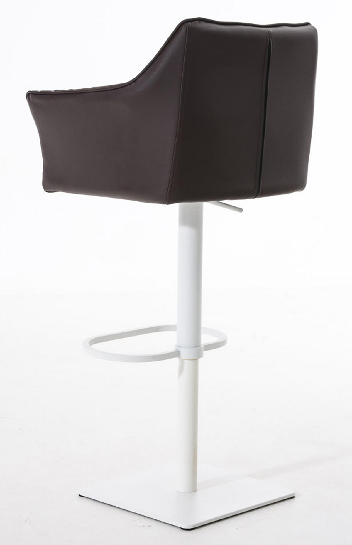 BARHOCKER 2er Set Damaskus Kunstleder weiß braun - Braun/Weiß, Textil/Metall (64/110/48cm) - TPFLiving