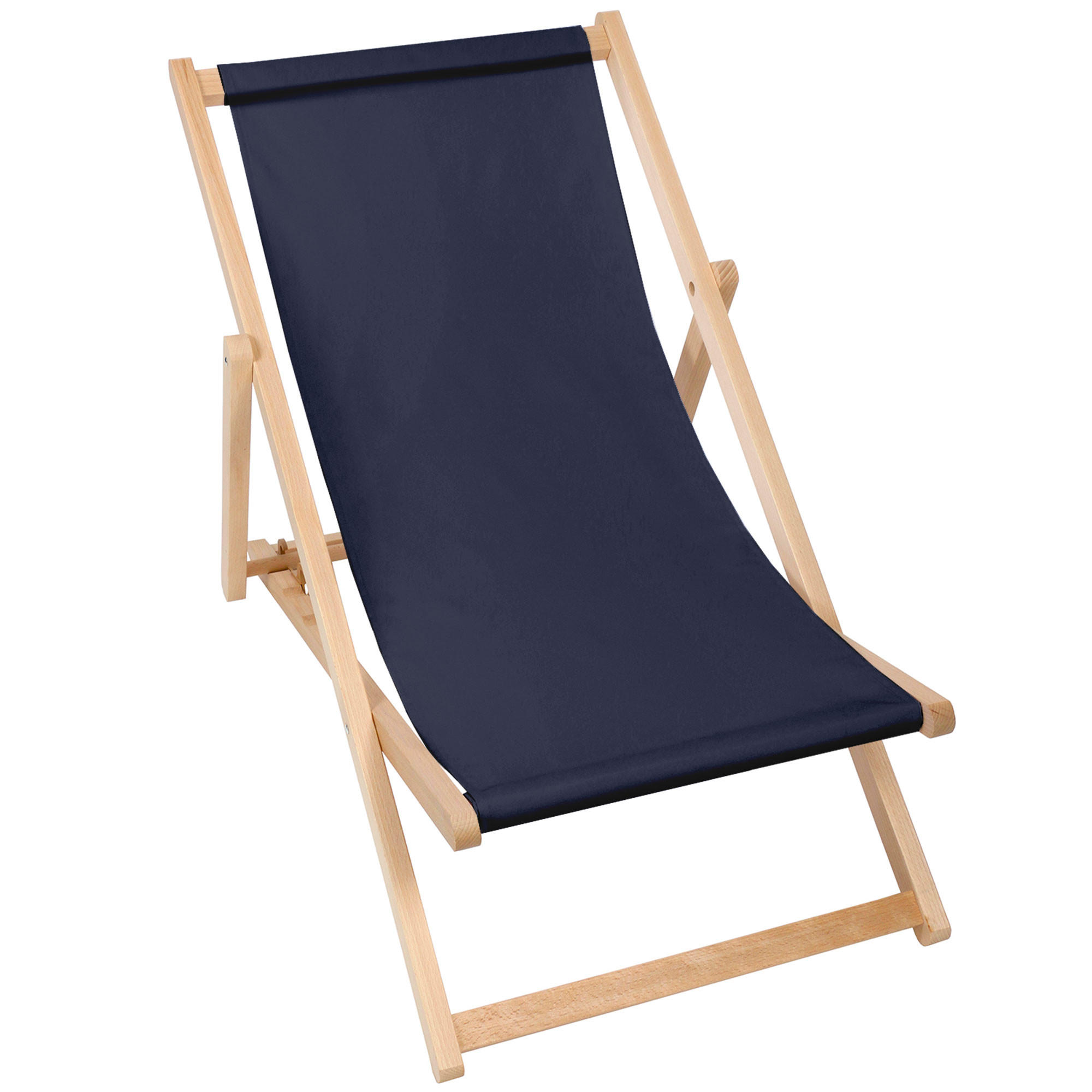 HOLZLIEGESTUHL klappbar Buchenholz Navy M - Blaugrau, Holz (54/85/92cm) - Dreamroots