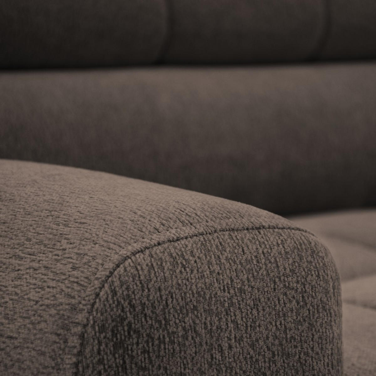 ECKSCHLAFSOFA Vinni Braun, Chenille-Stoff, links - Braun, Textil (265/205cm) - Beautysofa