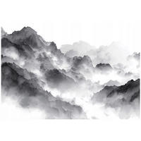 FOTOTAPETE Berge Natur Schwarzweiß 400x280 cm - Multicolor, Papier (400/280cm) - Wallarena