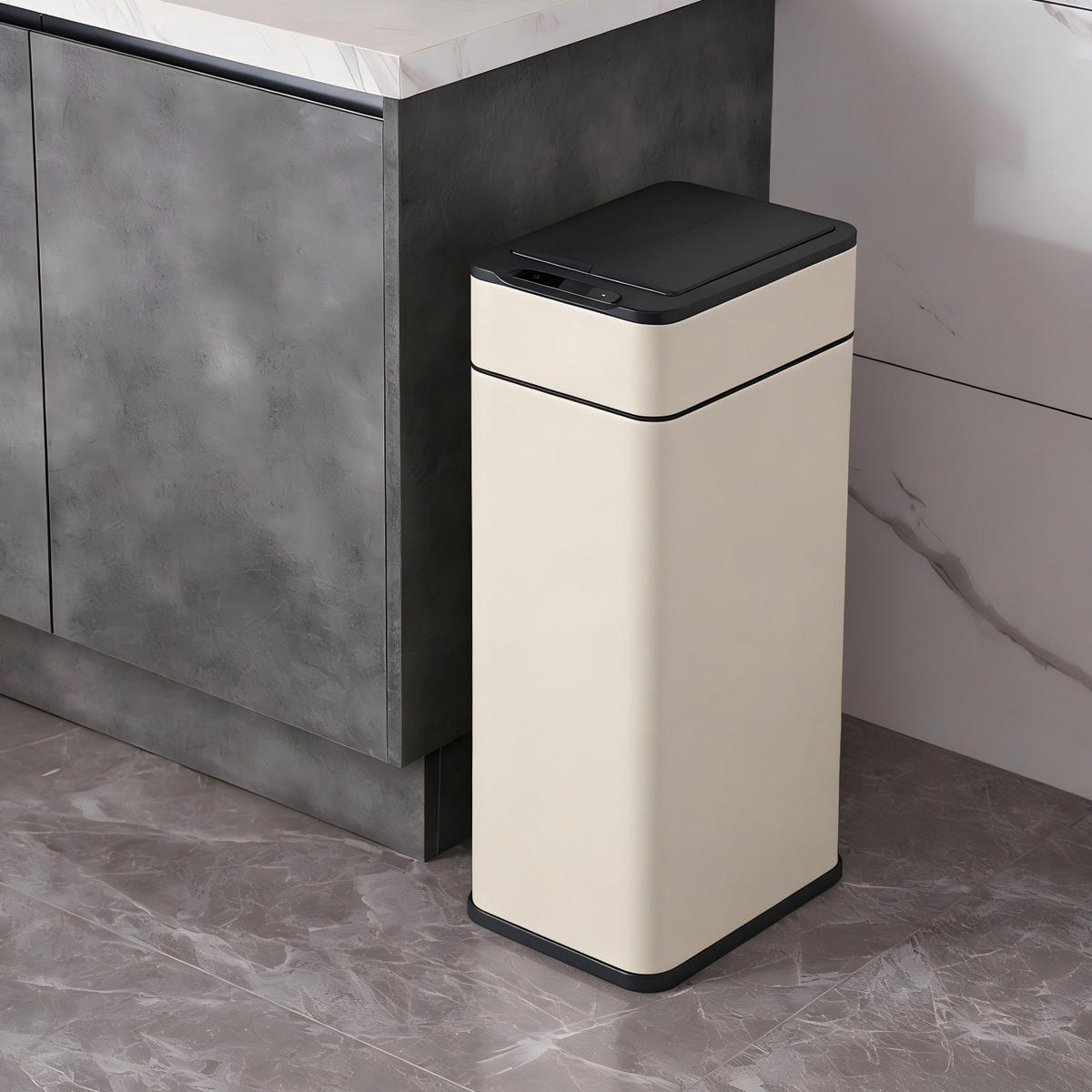 SENSORMÜLLEIMER SE40L Taupe - Taupe, Metall (23/65/31cm) - SVITA
