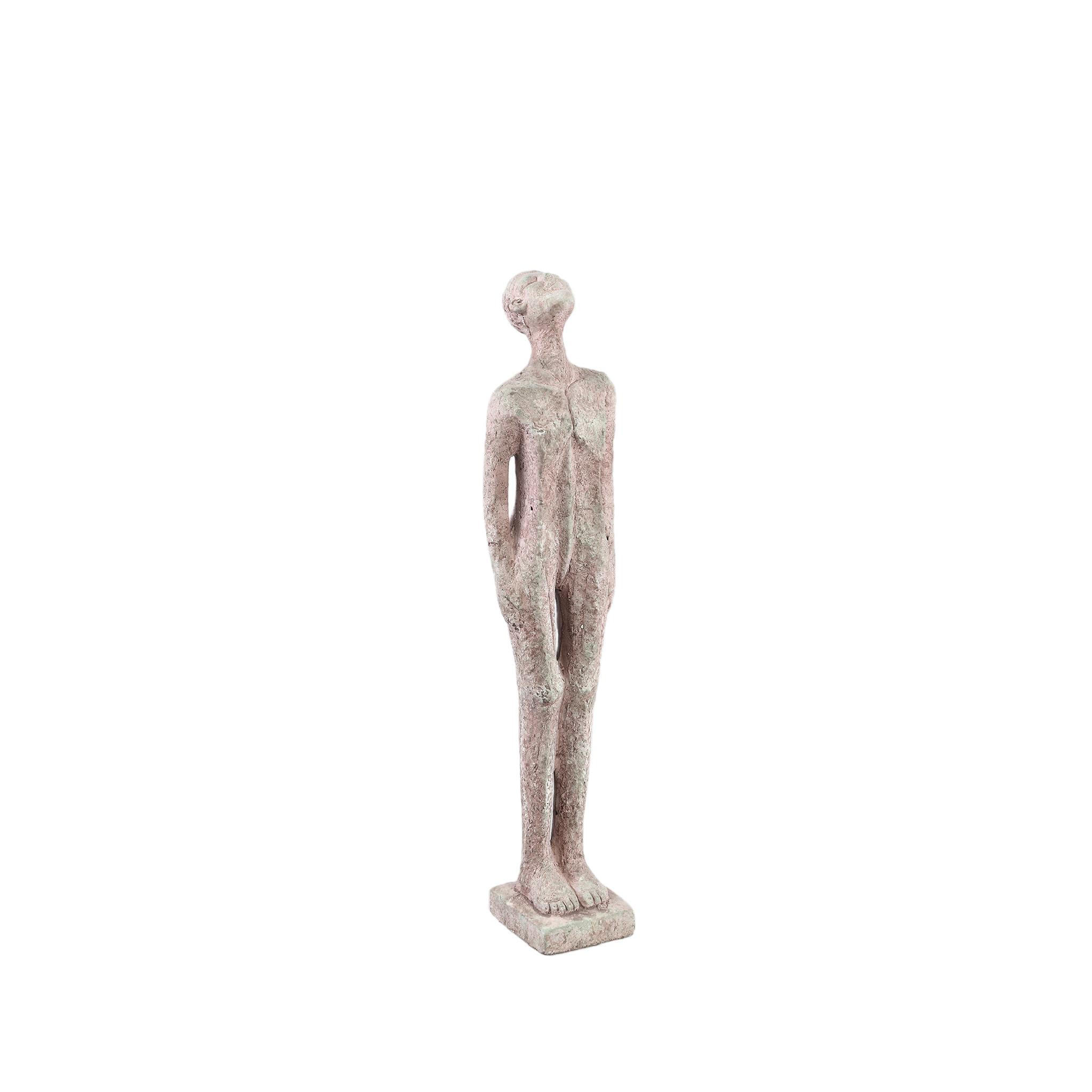 SKULPTUR Keiton Grau 8/8/40cm - Grau, Stein (8/40/8cm) - PTMD Collection
