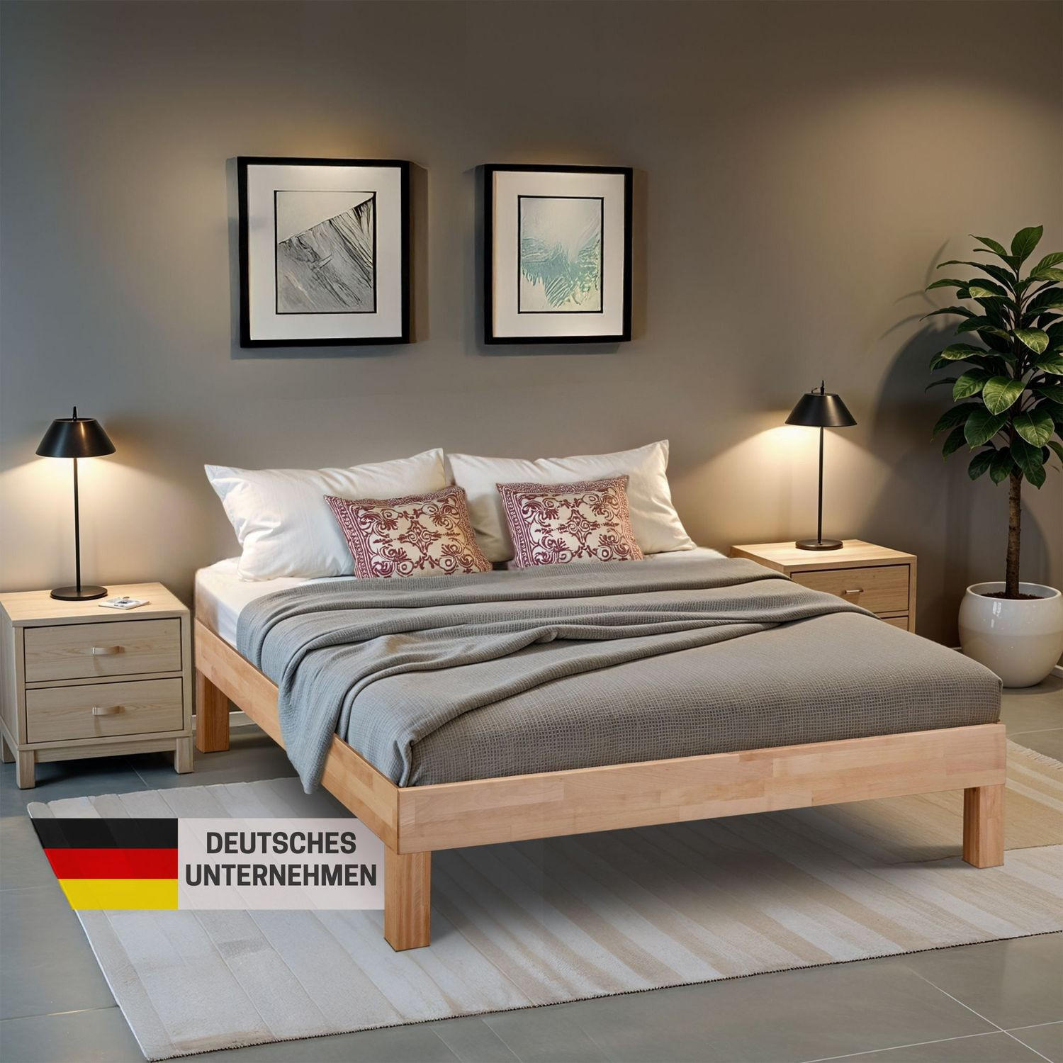 MASSIVHOLZBETT LEAH Buche massiv 100/200 cm - Naturfarben, Holz (100/200cm) - Coemo