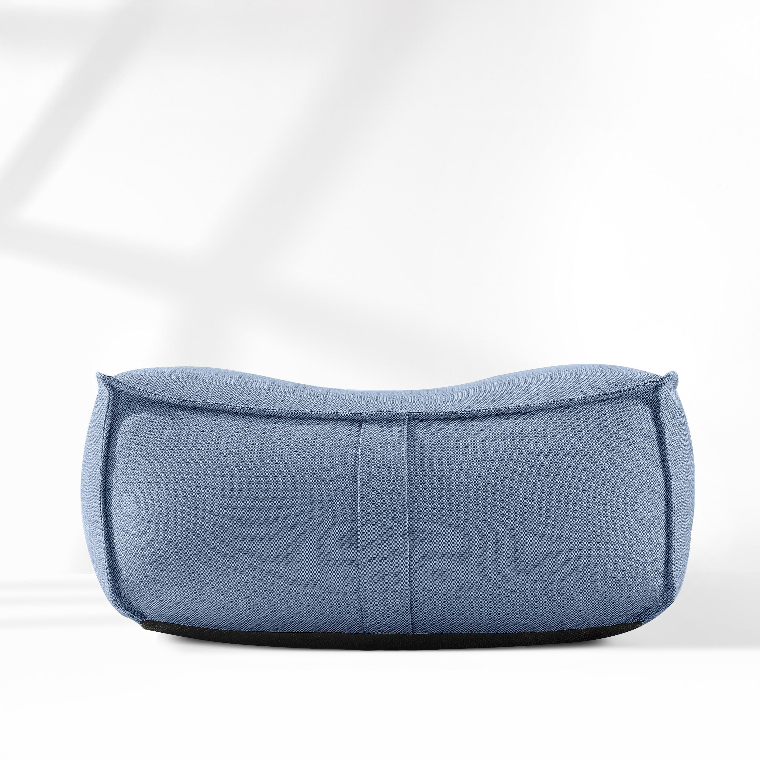 GARTENLOUNGE-HOCKER LOVIA Outdoof Pouf, Marineblau/Weiß - Dunkelblau, Textil (90/41/75cm) - KONSIMO®