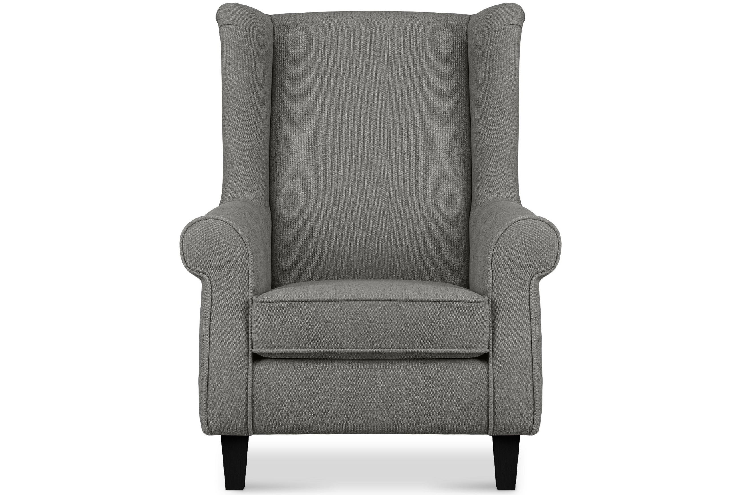 Thumbnail - Konsimo® Ohrensessel, Grau, Schwarz, Holzwerkstoff, Rechteckig, 82x105x97 cm, Hergestellt in Europa, Wohnzimmer, Sessel,...