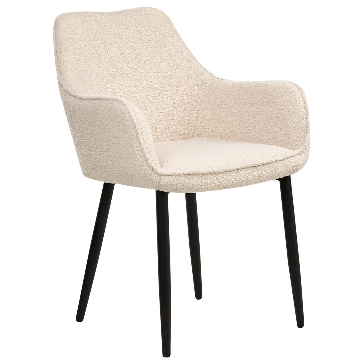 ESSZIMMERSTUHL 2er-Set Hellbeige Alden - Beige/Schwarz, Textil (58/86/63cm) - Beliani