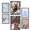 POSTER Set Mit 6 Tiere Im Schnee A3 & A4 Schwarzer Rahmen - Schwarz, Papier (29/3cm) - Nacnic