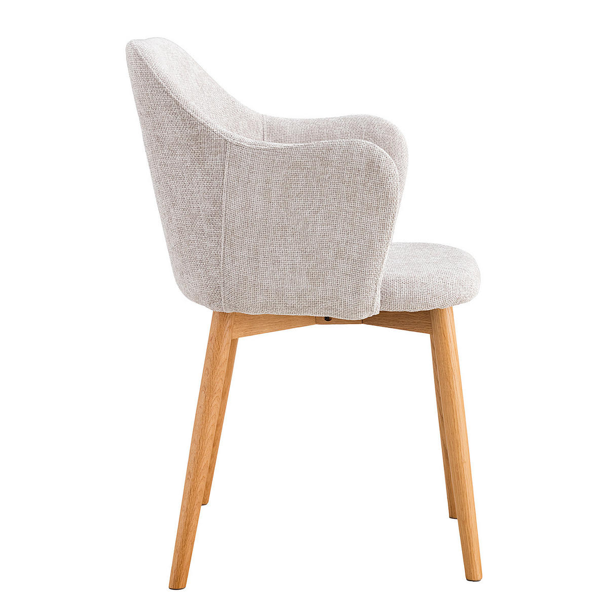 ARMLEHNENSTUHL - Strukturstoff, 2er-Set - Eichefarben/Hellgrau, Textil (55/85/60cm) - home24