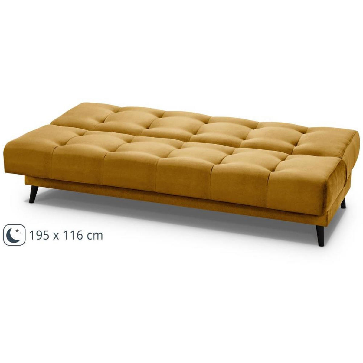 3-SITZER Schlafsofa Nancy gelb - Gelb, Holz/Textil (220/89/93cm) - Beautysofa