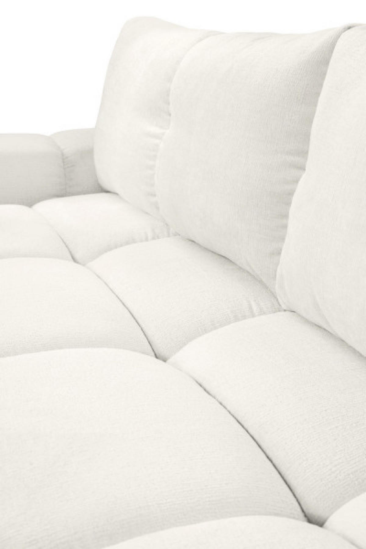 SOFA Creme SOHI Gepolstert Mit Schlaffunktion Und Bettkasten - Weiß, Textil (259/90/99cm) - Sepro Meble