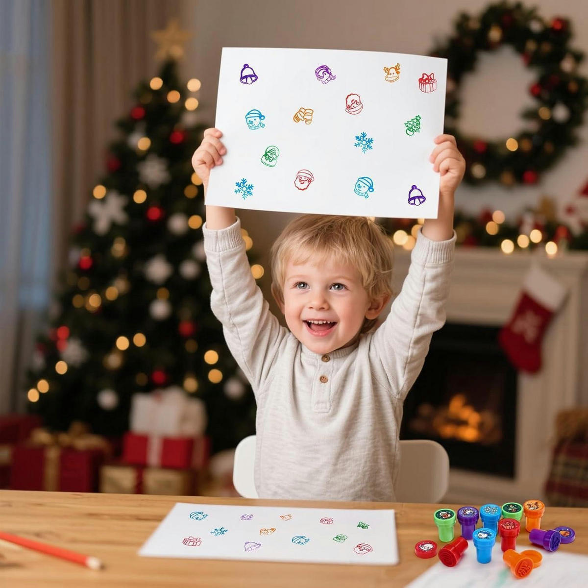 STEMPELSET Kinder Weihnachten 10 Stück - Multicolor, Kunststoff (1/1/1cm)