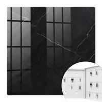 SCHLÜSSELBOX Weiß 30x30 cm – Türöffnung nach rechts - Marmor Weiß - Schwarz, Metall (30/30/5cm) - TULUP