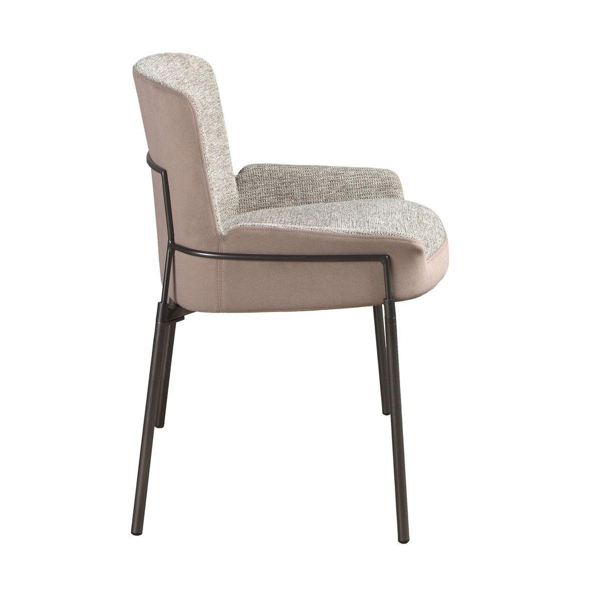 STUHL Stuhl aus grauem Stoff und braunem Samt 58/54/76 cm - Graubraun, Textil/Metall (58/76/54cm) - ANGEL CERDA