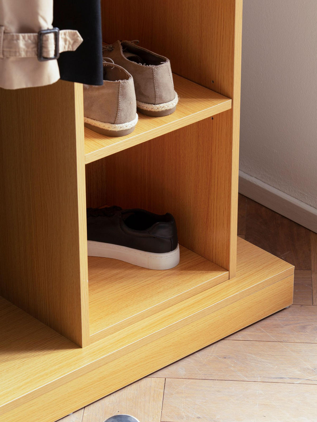 GARDEROBE Eiche-Dekor 145x136x40cm mit Regal und Kommode - Eichefarben/Braun, Holzwerkstoff (145/136/40cm) - KADIMA DESIGN